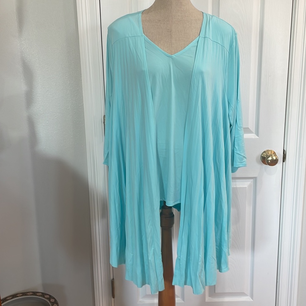 Attitudes by Renee 2 piece jacket & top Seaglass green women’s plus size 3X nwts